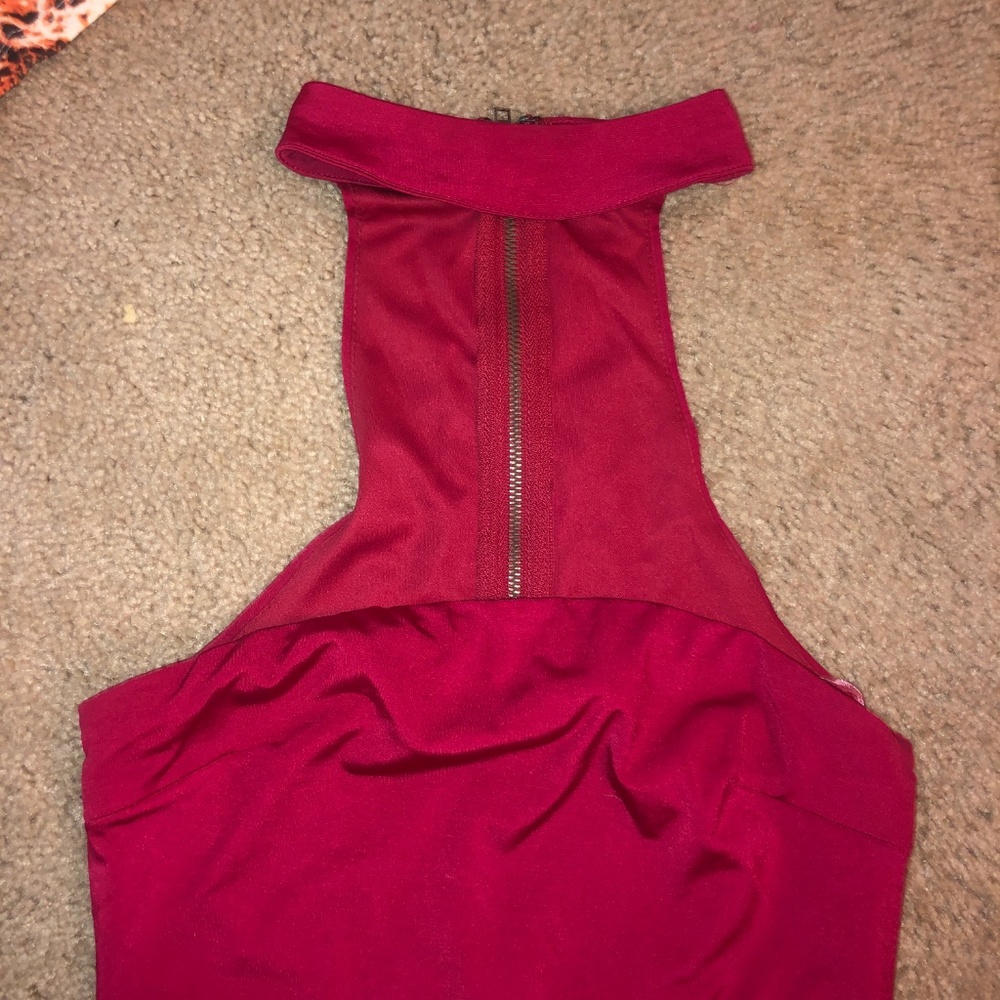 LF red choker shirt